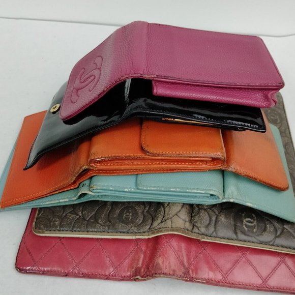 Authentic orange Chanel leather wallet thick leather - Picture 5 of 5